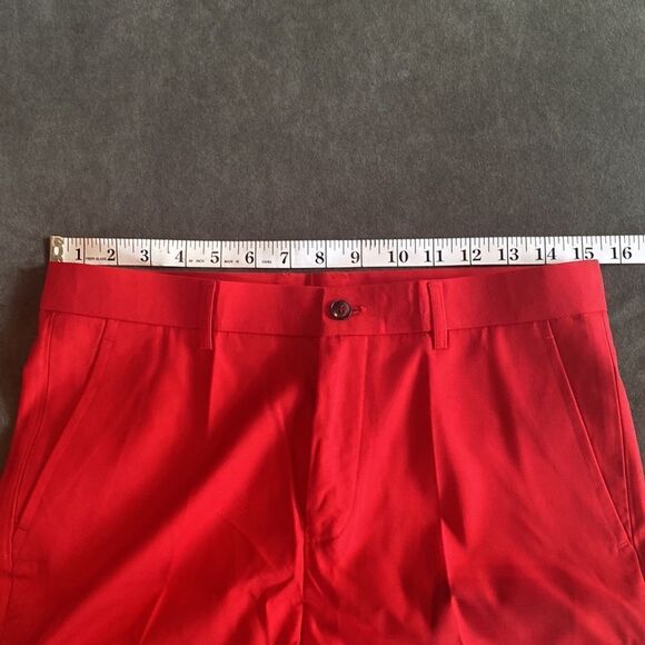 Men’s or Teen Red Flat Fronted Dress Pants Prom Party Formal Size 31 NWT - Picture 4 of 9